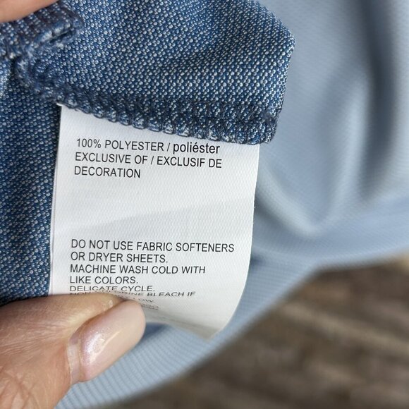 PGA Tour Blue and White Pattern Golf Polo Shirt Size Large - Picture 2 of 7